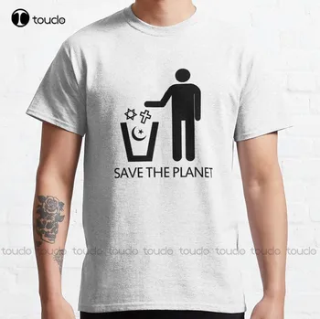 Save The Planet - Religions Klasična majica Narančasta Majica Visokog Kvaliteta Slatka Elegantne Slatka Pamučne majice s Uzorkom Kawai