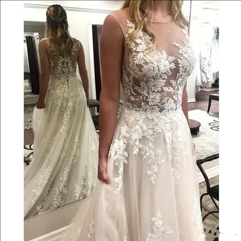 Seksi haljina iluzija leđa, prekriven tipke, prozirni otvor namijenjen je za elegantne nevjeste, пляжное vjenčanje богемное vjenčanica