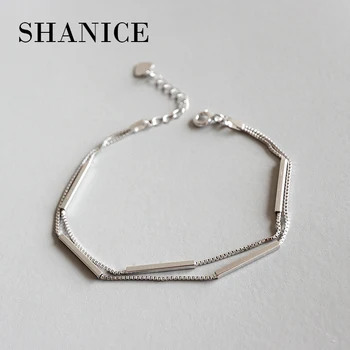 SHANICE, jedinstvene nove dual layer ženske narukvice od 925 sterling srebra, narukvica, lanac, nakit od srebra, milina za studente