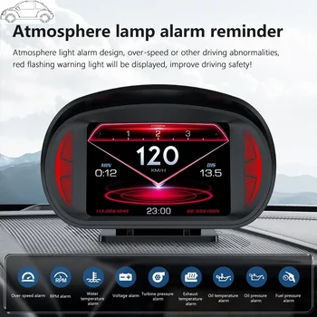 Sigurnosni alarmi P2 HPD Инклинометр OBD2 GPS Brzinomjer Prebrzu vožnju Alarmni sustav kočenja automobila, Glavnom zaslonu
