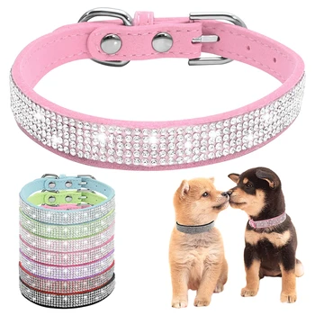 Sjajna ogrlica za pse s toplim dijamantima, ogrlica za pse različitih dimenzija ogrlica za male i srednje kućne ljubimce, ogrlica za odjeću, pribor za kućne ljubimce