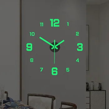 Sjajni zidni sat Digitalni sat Europski Stil DIY Bešumni zidni sat Kabinet Dnevni boravak Zidni natpis Sat Ukras Kuće