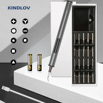 Skup električni odvijač KINDLOV, litij baterija, punjiva s led pozadinskim osvjetljenjem, za pametne telefone, igračaka PC, precizni alati električni alati za popravak