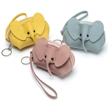 Slatka novčanik na munje u obliku slona, ženski japanski kreativna torbice, svježe kompaktni novčanik od umjetne kože, Кавайный novčanik, Torbice