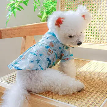 Slatka двуногая bluza za pse sa cartoonish po cijeloj površini, majica za štence, poliester, ukrasne