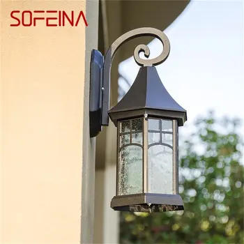SOFEINA Ulične klasicni zidne svjetiljke led vodootporan IP65 crna lampa za uređenje doma trijem