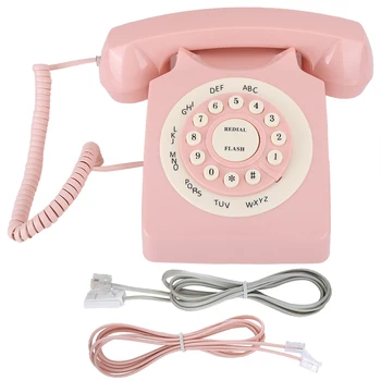 Starinski telefonski žični telefon visoke razlučivosti za dom i ured, pink europska telefon, fiksni stolni telefon