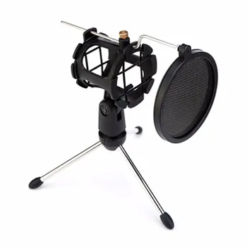 Stativ za mikrofon, sklopivi stolni nosač mikrofona sa šok, spona za mikrofon i filter