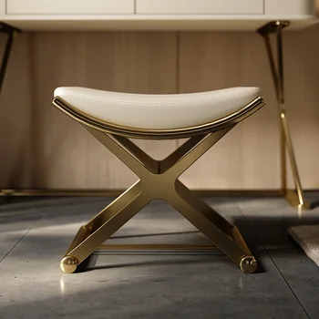 Stolica za presvlačenje Jednostavan luksuzni stolici za šminkanje Genetika design model od nehrđajućeg čelika Kreativni čist Crveni kožni stolice Nameštaj za kuću