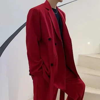 SuperAen 2023, proljeće-jesen casual odijelo, ženska crvena moderan vanjski odjeća, jakna оверсайз, kaput