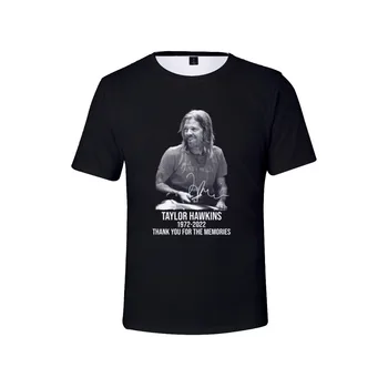 T-shirt Taylor Hawkins Rip s Okruglog izreza i Kratkih Rukava, Ženske i Muške Majice 2022, Počivao u miru, Crna Majica, Unisex Odjeća