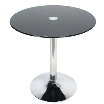 Tablice Po želji stolić za mali stan, Stol, Crno-Bijeli, Prozirni Kristal, okrugli Stol od kaljenog Stakla