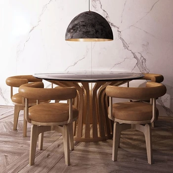 Talijanski pluća luksuzni blagovaona stolice od masivnog drveta, namještaj za hotelskog restorana, blagovaona stolice za primanje gostiju, stolica s jednostavnim leđa u постмодернистском stilu TG