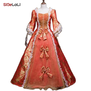 Tamnocrvena boja u stilu rokokoa, odijelo britanske plemenita princeza, college-maskenbal, Godišnji sastanak Dramatične studio, victorian haljina
