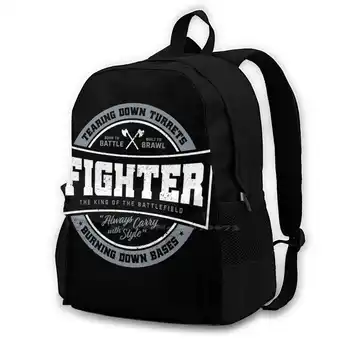 Torba-ruksak Fighter Bag za muškarce, žene, djevojke, mlade, crna Dječija igra, igra za PC, konzole, video igre lik klase Fighter