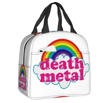 Torba za ланча Rainbow Rock Music Death Metal, hladnjak, Toplo izolirani ručak-boks za žene, djecu, školski rad, torbe za piknik