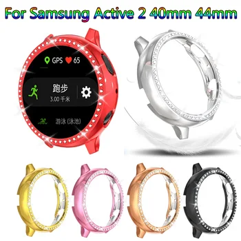 Torbica za Samsung Galaxy Watch Active 2 44 mm 40 mm, branik, sjajna gorski kristal, tvrdi zaštitna torbica za PC, 6 boja
