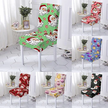 Torbica za stolac sa po cijeloj površini Djeda Mraza, мультяшный fleksibilna torbica za stolom za stolice za banket, gumena presvlaka za sjedala, Božićni dekor