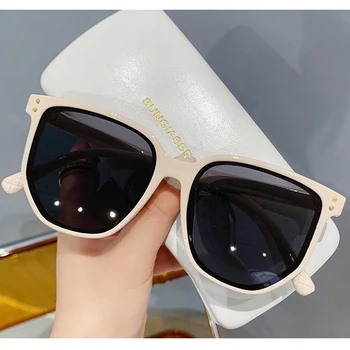 Trendy sunčane naočale velike veličine, luksuzne marke dizajn trg bijele naočale sa zaštitom od uv zračenja za žene, odbojka na SPA sadržaje, elegantne nijanse