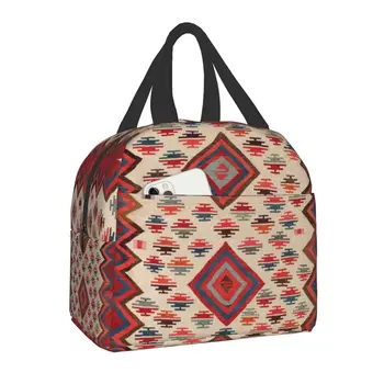Turski ćilimu, torba za ланча u boemskom stilu s geometrijskim etničkim po cijeloj površini, toplo hladnjak, термоизолированный ručak-boks za žene, djecu školske dobi
