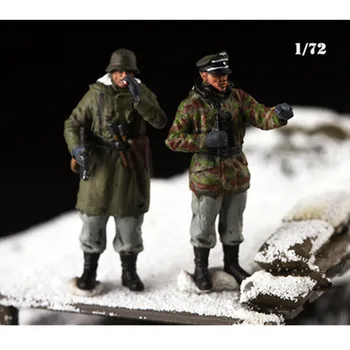 U mjerilu 1:72; 2 komada; model figure; zima model Njemačkog časnika tanker; figurica zapovjednika; lutke, igračke, pribor za scenu 