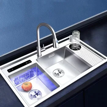 Umivaonik od Nehrđajućeg Čelika 304 Ultrazvučni pametan kuhinja Pročišćivač Ugrađen Sudoper