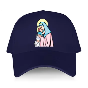 Unisex kapu s kratkim vizir, podesiva kapu s likom Gospe od Isusa, retro-klasične ljetne kape s винтажным po cijeloj površini, sportski šešir