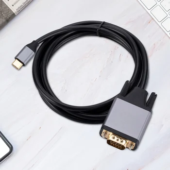 USB 3.1 Type-C-VGA Kabel USB-C Pretvarač Type-C-u-VGA Adapter Od aluminijske legure USB3.1 HD Zaslon i Kabel za PC Monitor Laptopa