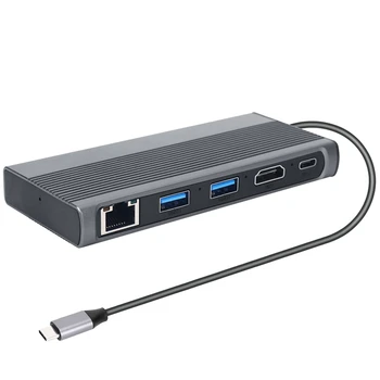 USB C Hub M. 2 SSD-pogon koji je kompatibilan s HDMI + USB3.1 + RJ45 + priključne stanice PD Type-C M. 2 NVME NGFF SSD