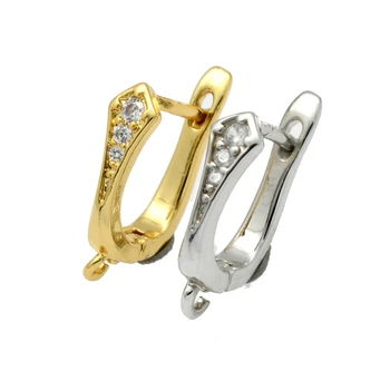 Veleprodaja nakita DIY Bez nikla, srebra, pozlaćena CZ Okvira, uho kuke za žene, naušnice, prstenje