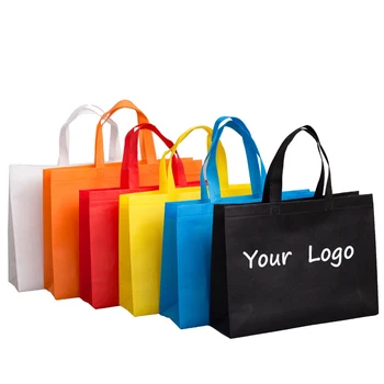 Veleprodaja prodaja 500 komada/paket torbe od netkanog materijala s logotipom po narudžbi, reusable torba-тоут s ručkom za pakiranje/poklon/skladištenje