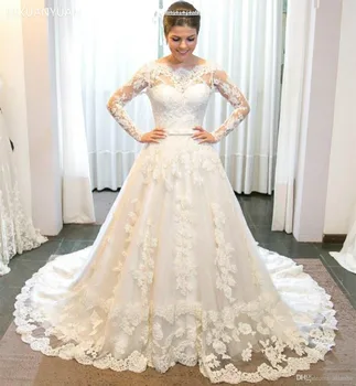Vestidos De Noiva Elegantne vjenčanice trapeznog oblika s dugim rukavima 2023 Držači vjenčanice princeze vjenčanicu Robe De Mariee