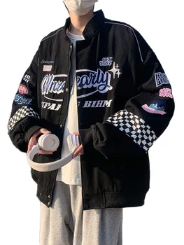 Vez Moderan vanjski odjeća, jakne za vozače, muške i ženske, Y2K, hip-hop, moto, u kavezu, i starinski бомбер, jesenske jakne u stilu Харадзюку, kaput