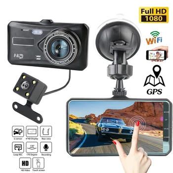 Video rekorder WiFi Full HD 1080P Auto Dvr, stražnja Kamera video recorder Crna Kutija Noćni Vid Automatsko Auto Dvr Kamera GPS Tracker