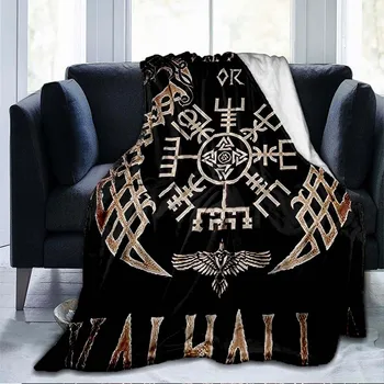 Vikinzi su Drevni skandinavske rune sjekire 3D Mekani prekrivač Jednostavno фланелевое deka