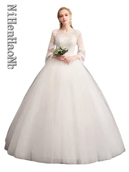 Vintage vjenčanice 2023, Novo Jeftino vjenčanicu s расклешенными rukavima, čipkan haljina Princeze s vezom, Vestido De Noiva