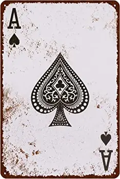 Vintage жестяная karta za poker, Metalni kutiji znak 