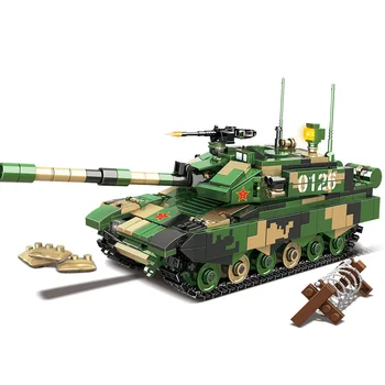 Vojni serija Svjetski rat Kineske Vojske 99A glavni borbeni tenk Oružje pribor DIY model Gradivni Blokovi, Cigle, Igračke, Pokloni