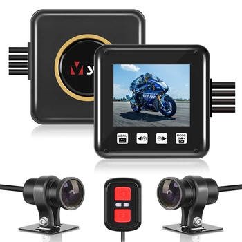 VSYS P6F Pro 2-kanalni dvr, za motocikle WiFi Moto Camera Recorder Način za parkiranje sprijeda i straga, SONY Starvis 1080P Vodootporan video snimač