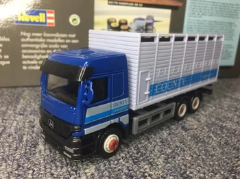 WELLY 1/60 Mercedes-benz Kamion Transporter Model od legure sa sjedištem plavo-sive i bijele хвостовым ured, igračaka, zbirka poklon, suvenir