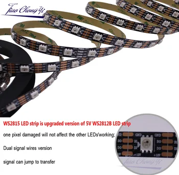 WS2815 DC12V (WS2812B WS2813) RGB Led piksela trake svjetla S individualnim adresom Led Dvostruki signal 5m 300 led S Piksela IP20