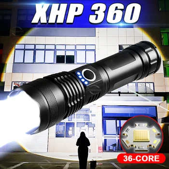 XHP360 Led Svjetiljka 18650 Punjiva Lampa 5000 mah XHP50 Taktička Svjetiljka S Usb Punjenja Vodootporan Fenjer rad Svjetlo