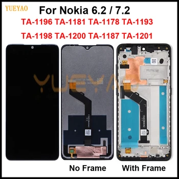Za Nokia 6,2 TA-1198 TA-1200 TA-1187 TA-1201 LCD zaslon osjetljiv na dodir Digitalizator Za Nokia 7,2 TA-1196 LCD zaslona