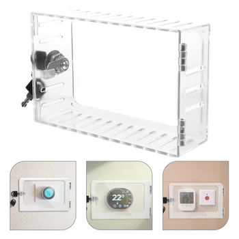 Zamijeniti termostat na transparentan zid, блокиратор s ključem za zid dvorca, zidni univerzalni zaštitni dodatak, plastični kit isporuke, prozirna