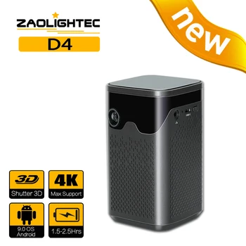 ZAOLITGHTEC D4 Mini Prijenosni Pico Smart DLP Projektor Android Wifi Безэкранный Televizor 4K LED 1080P za Mobilni Telefon i Smartphone