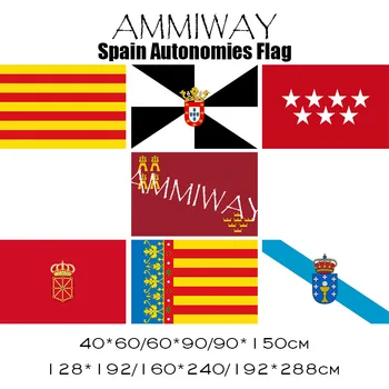 Zastavu autonomije Španjolskoj bilo koje veličine, Katalonija, Zajednica Ceuta u Madridu, Regija Murcia, Navarra, Zastave zajednice Valencia