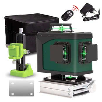 Zeleno svjetlo 12 linija i 16 linija laser razina automatsko poravnanje daljinski upravljač za 3D skeniranje zidova za lijepljenje infracrveni