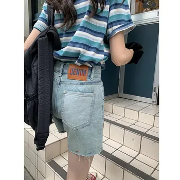 ZHISILAO, novi trendi traper kratke hlače s visokim strukom, ženske svakodnevne klasične plave ravne traper kratke hlače Ljeto 2023