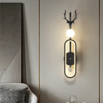 Zidna svjetiljka s glave jelena, led izvor svjetla, bijele zidne lampe, moderan, jednostavan vjetar noćni zidne lampe, zidne lampe za dnevni boravak