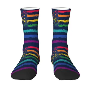 Čarape sa zastavom peder-прайда LGBT s trendi po cijeloj površini za žene, Muškarce, rastezanje, Ljeto, Jesen, zima, Čarape za tim ЛГБТК lezbijki